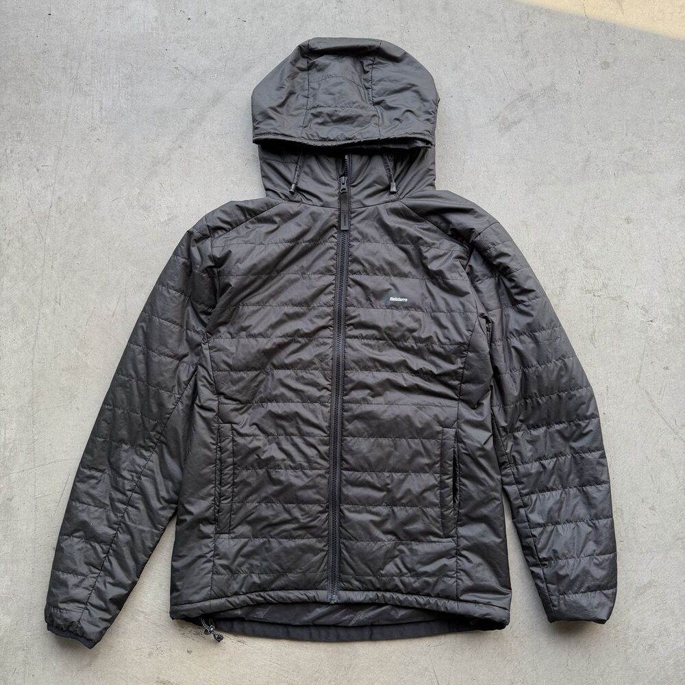 Finisterre Jacket Mens M Black Nimbus Pertex Hooded Puffer Coat Outdoor Zip